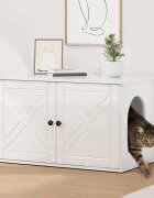 vidaXL Къща за котки Гланц бяло 85 x 55 x 505 см Инженерна дървесина