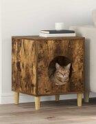 vidaXL Къща за котки Опушен дъб 425 x 40 x 53 см Инженерна дървесина