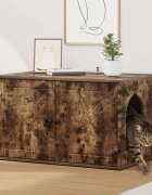 vidaXL Къща за котки Опушен дъб 85 x 55 x 505 см Инженерна дървесина