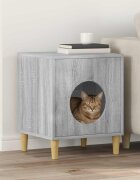 vidaXL Къща за котки Сив Сонома 425 x 40 x 53 см Инженерна дървесина