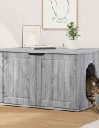 vidaXL Къща за котки Сив Сонома 85 x 55 x 505 см Инженерна дървесина