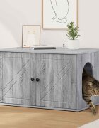 vidaXL Къща за котки Сив Сонома 85 x 55 x 505 см Инженерна дървесина