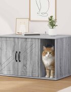 vidaXL Къща за котки Сив Сонома 85 x 55 x 505 см Инженерна дървесина