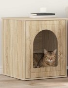 vidaXL Къща за котки Сонома 53 х 52 х 62 см Инженерна дървесина