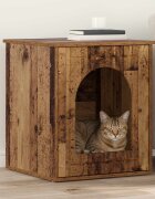vidaXL Къща за котки Старо дърво 53 х 52 х 62 см Инженерна дървесина