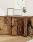 vidaXL Къща за котки Старо дърво 85 x 55 x 505 см Инженерна дървесина