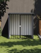 vidaXL Къща за куче с покрив черна 110x103x109 см поцинкована стомана