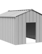 vidaXL Къща за кучета с покрив 113x153x101 cm Поцинкована стомана