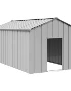 vidaXL Къща за кучета с покрив 114x202x101 cm Поцинкована стомана