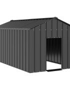 vidaXL Къща за кучета с покрив 114x202x101 cm Поцинкована стомана