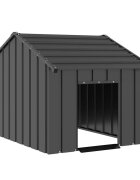 vidaXL Къща за кучета с покрив 83x130x85 cm Поцинкована стомана