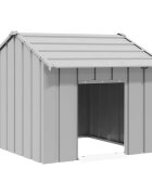 vidaXL Къща за кучета с покрив 85x107x81 cm Поцинкована стомана