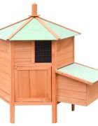 vidaXL Къща за пилета чам и ела масив 126x117x125 см
