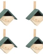 vidaXL Къщи за птици 4 бр 24x16x30 см чам