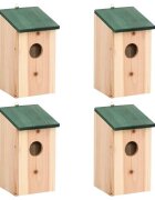 vidaXL Къщи за птици 4 бр дърво 12x12x22 см