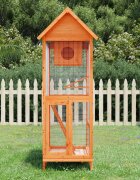 vidaXL Къщичка за птици кафява 60x585x160 см масивна чамова дървесина
