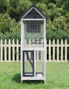 vidaXL Къщичка за птици сива 60x585x160 см масивна чамова дървесина