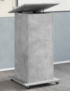vidaXL Катедра с колелца бетонно сив 55x55x107 см инженерно дърво