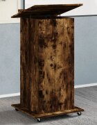 vidaXL Катедра с колелца опушен дъб 55x55x107 см инженерно дърво
