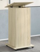 vidaXL Катедра с колелца сонома дъб 55x55x107 см инженерно дърво