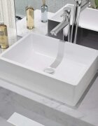 vidaXL Керамична мивка бяла 41x30х12 см