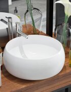 vidaXL Керамична мивка кръгла бяла 40x15 см