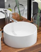 vidaXL Керамична мивка кръгла бяла 40x15 см
