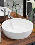 vidaXL Керамична мивка кръгла бяла 42x12 см