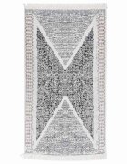 vidaXL Килим черно и сиво 120x180 см памук