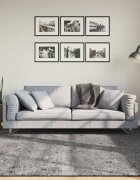 vidaXL Килим HUARTE с къс косъм мек и миещ се антрацит 200x200 см