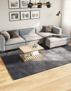vidaXL Килим HUARTE с къс косъм мек и миещ се антрацит 200x280 см