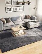 vidaXL Килим HUARTE с къс косъм мек и миещ се антрацит 240x340 см
