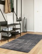 vidaXL Килим HUARTE с къс косъм мек и миещ се антрацит 80x200 см