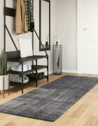 vidaXL Килим HUARTE с къс косъм мек и миещ се антрацит 80x250 см