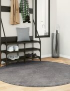 vidaXL Килим HUARTE с къс косъм мек и миещ се антрацит Ø 160 см