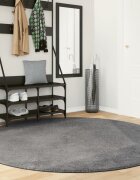vidaXL Килим HUARTE с къс косъм мек и миещ се антрацит Ø 200 см