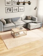 vidaXL Килим HUARTE с къс косъм мек и миещ се бежов 200x280 см