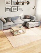vidaXL Килим HUARTE с къс косъм мек и миещ се бежов 240x240 см