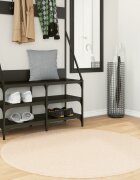 vidaXL Килим HUARTE с къс косъм мек и миещ се бежов Ø 120 см