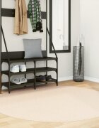 vidaXL Килим HUARTE с къс косъм мек и миещ се бежов Ø 160 см