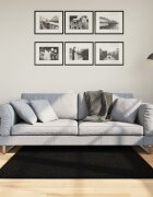 vidaXL Килим HUARTE с къс косъм мек и миещ се черен 120x120 см