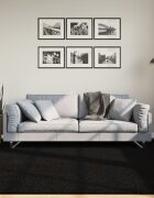 vidaXL Килим HUARTE с къс косъм мек и миещ се черен 200x200 см