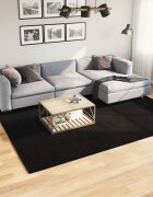vidaXL Килим HUARTE с къс косъм мек и миещ се черен 200x280 см