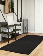 vidaXL Килим HUARTE с къс косъм мек и миещ се черен 80x200 см