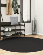 vidaXL Килим HUARTE с къс косъм мек и миещ се черен Ø 160 см