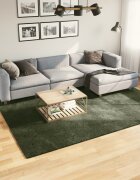 vidaXL Килим HUARTE с къс косъм мек и миещ се горско зелен 200x280см
