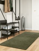 vidaXL Килим HUARTE с къс косъм мек и миещ се горско зелен 80x200 см