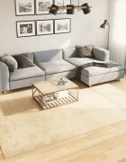 vidaXL Килим HUARTE с къс косъм мек и миещ се кремав 240x340 см