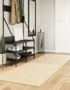 vidaXL Килим HUARTE с къс косъм мек и миещ се кремав 80x250 см