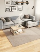 vidaXL Килим HUARTE с къс косъм мек и миещ се пясъчен 240x240 см